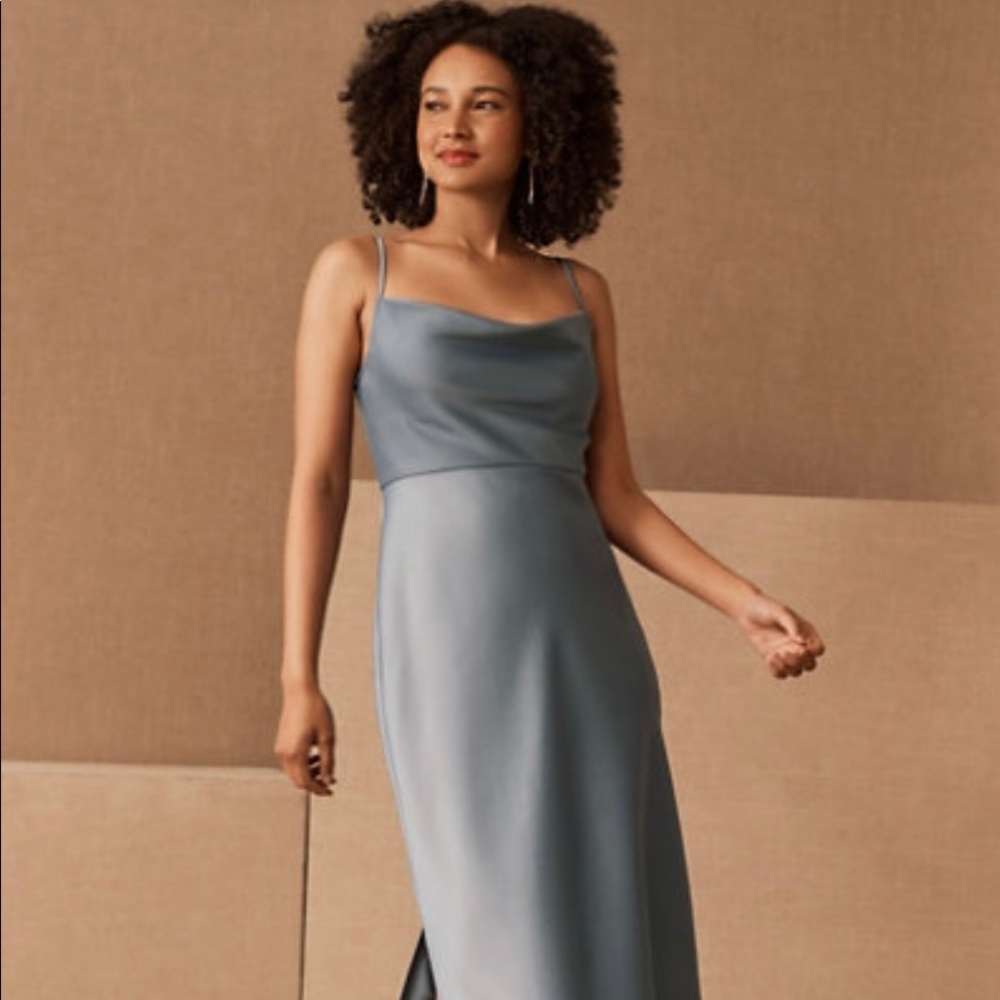 BHLDN Cali Satin Charmeuse Midi Dress